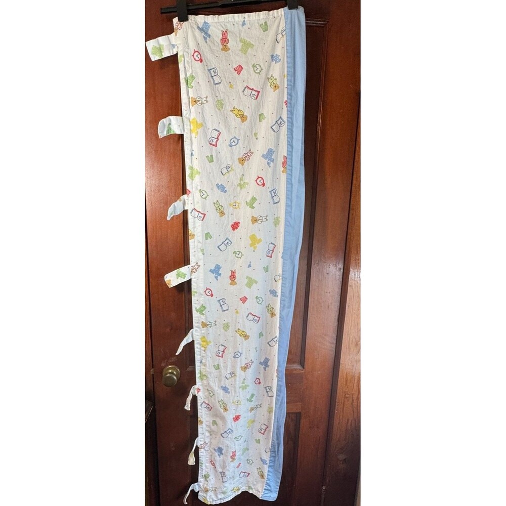 Vintage Eddie Bauer Home Nursery Teddy Bear Valance 59 Inch Cotton Blue 90s